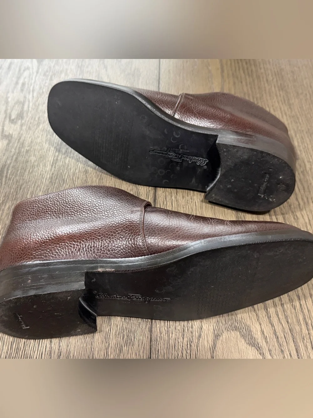 Salvatore Ferragamo Dark Brown Genuine Leather Single Monk Strap Oxfords